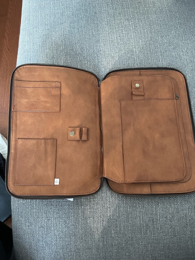 Brown Leather Travel Organizer Folio